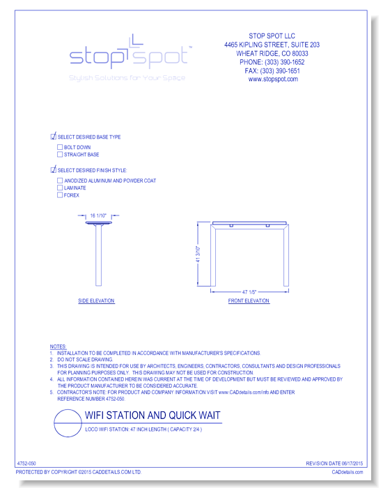 LOCO WiFi Station: 47 Inch Length ( Capacity 2/4 )