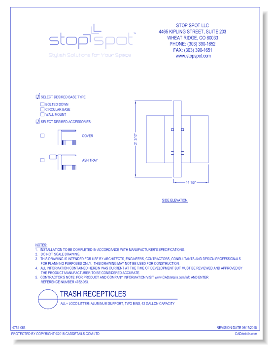LOCO Litter: Aluminum Support, Two Bins, 42 Gallon Capacity