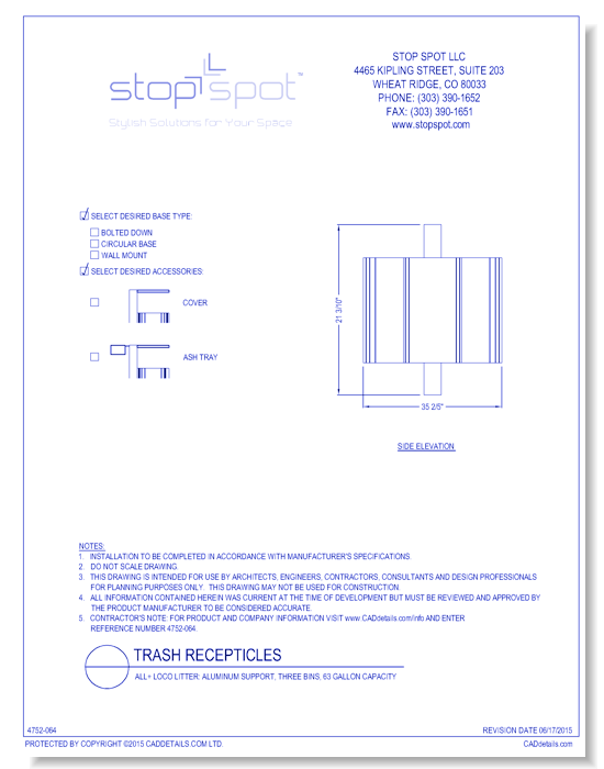 LOCO Litter: Aluminum Support, Three Bins, 63 Gallon Capacity