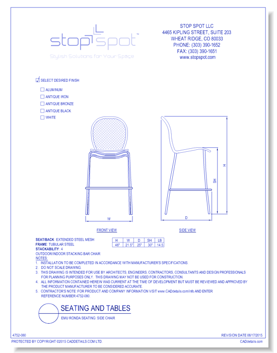 Emu Ronda Seating: Side Chair