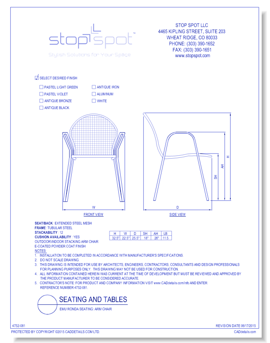 Emu Ronda Seating: Arm Chair