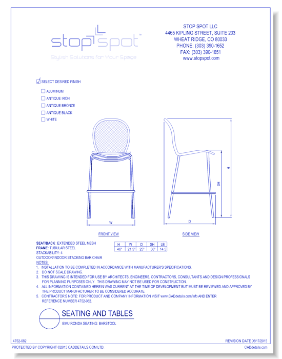 Emu Ronda Seating: Barstool
