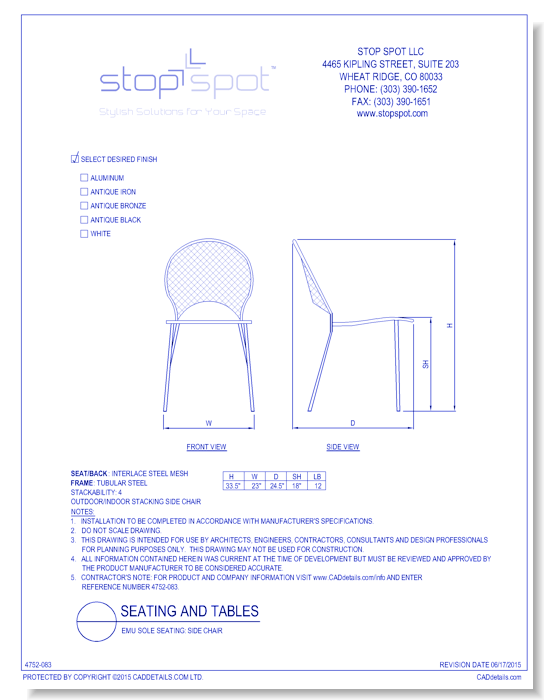 Emu Sole Seating: Side Chair