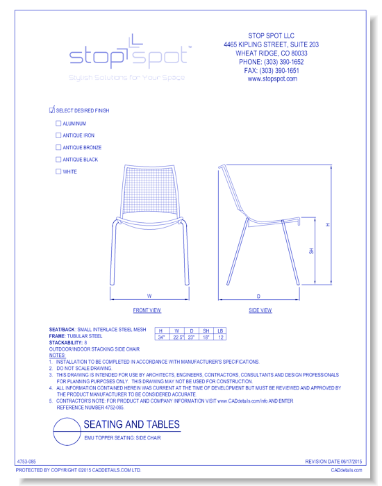 Emu Topper Seating: Side Chair
