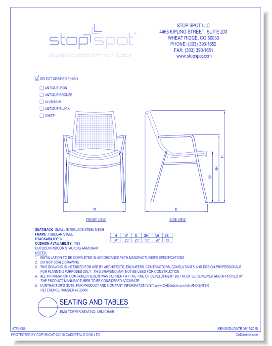 Emu Topper Seating: Arm Chair