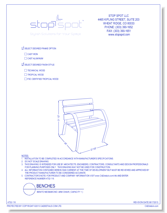 Benito Neobarcino: Arm Chair ( Capacity 1 )