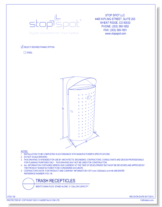 Benito Dara Plus: Stand Alone, 51 Gallon Capacity