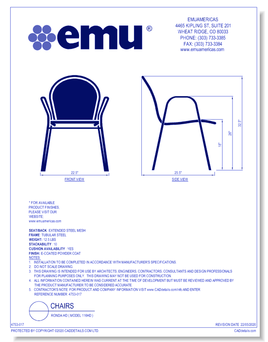 Arm Chair: Ronda HD ( Model 116HD )