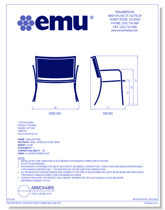 Lounge Armchair: Podio ( Model 3416 )