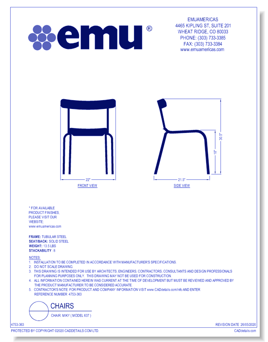 Chair: Miky ( Model 637 )