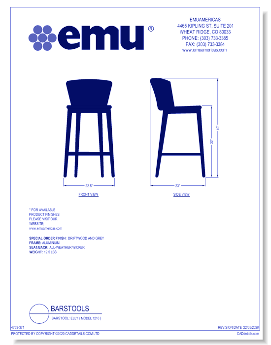 Barstool: Elly ( Model 1210 )
