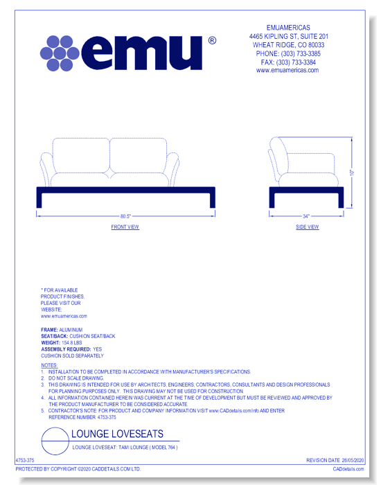 Lounge Loveseat: Tami Lounge ( 764 )