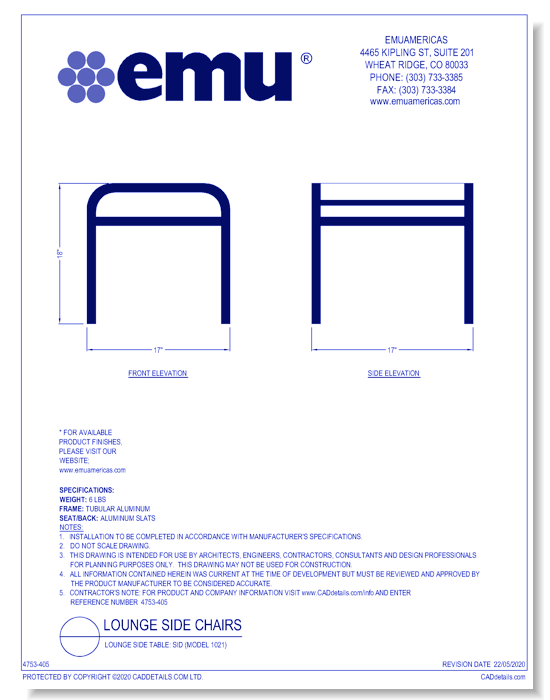 Lounge Side Table: SID (Model 1021)