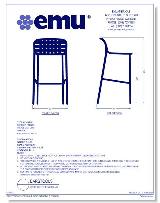 Barstool: Yard (Model 533)