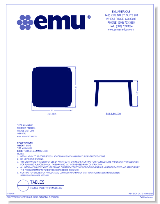Lounge Table: Yard ( Model 507 )