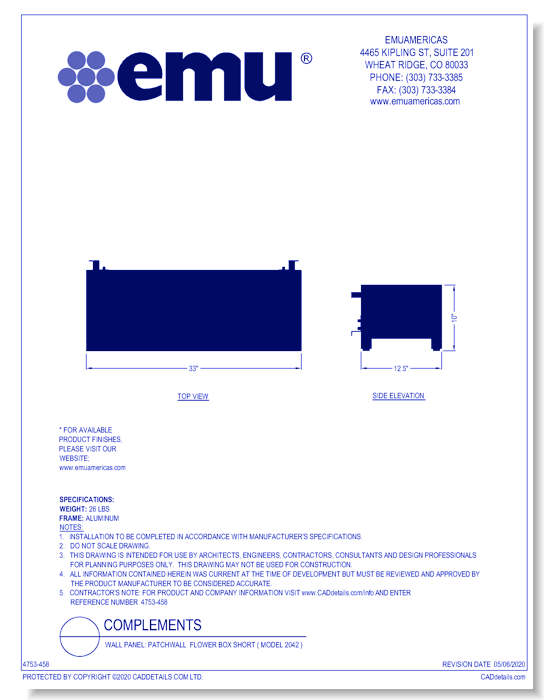 Wall Panel: Patchwall Flower Box Short ( Model 2042 )