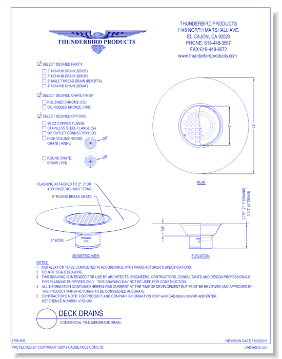 Commercial Thin Membrane Drain
