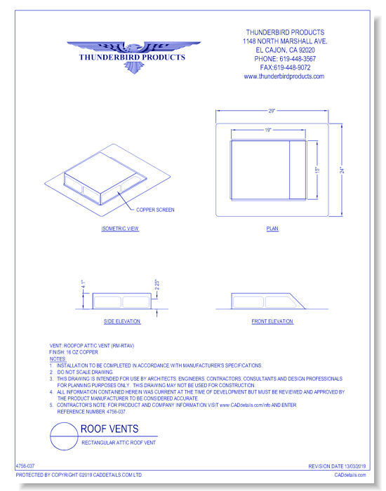 Rectangular Attic Roof Vent