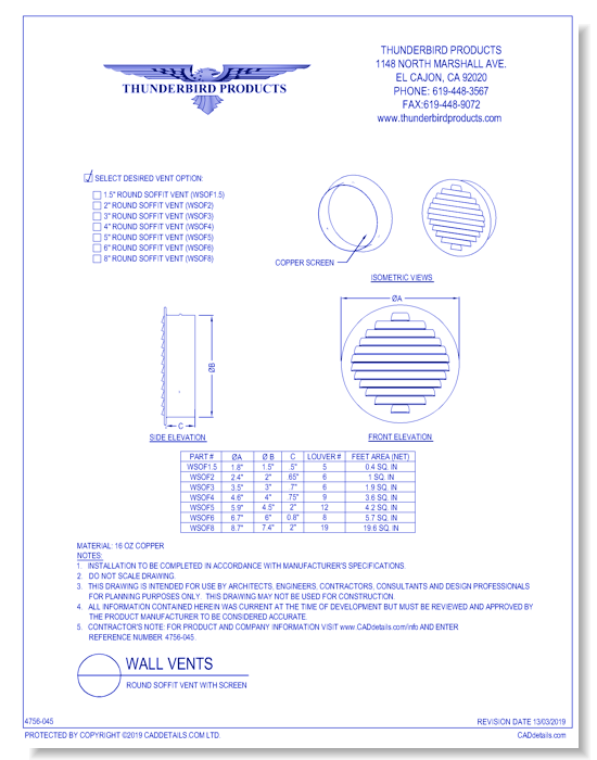 Round Soffit Vent With Screen
