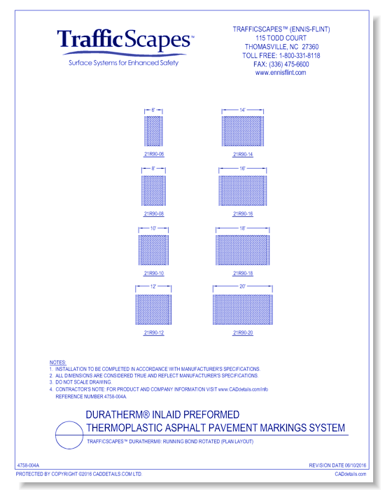 TrafficScapes® Duratherm®: Running Bond Rotated (Plan Layout)