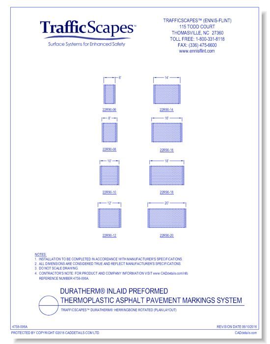 TrafficScapes® Duratherm®: Herringbone Rotated (Plan Layout)