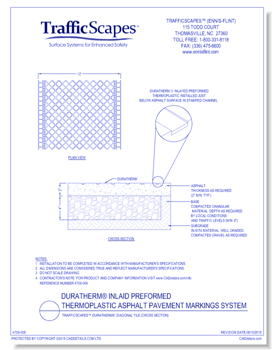 TrafficScapes® Duratherm®: Diagonal Tile (Cross Section)