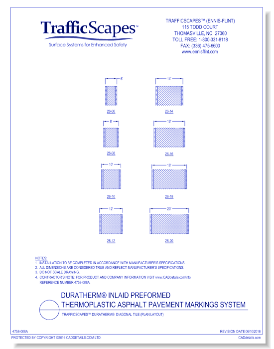 TrafficScapes® Duratherm®: Diagonal Tile (Plan Layout)