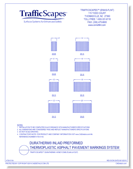 TrafficScapes® Duratherm®: Honeycomb (Plan Layout)