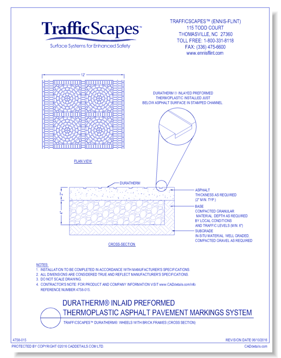 TrafficScapes® Duratherm®: Wheels with Brick Frames (Cross Section)