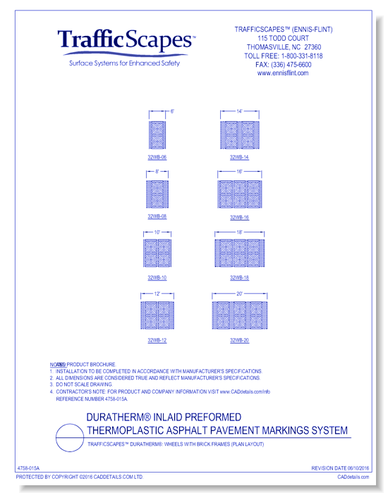 TrafficScapes® Duratherm®: Wheels with Brick Frames (Plan Layout)
