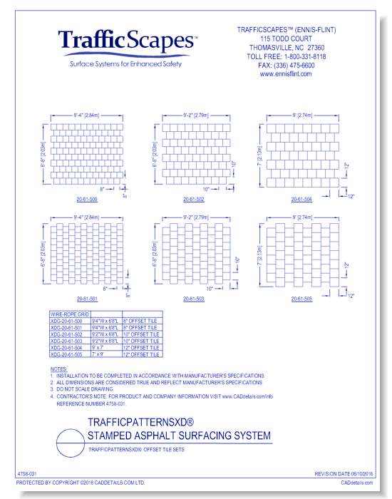 TrafficPatternsXD®: Offset Tile Sets