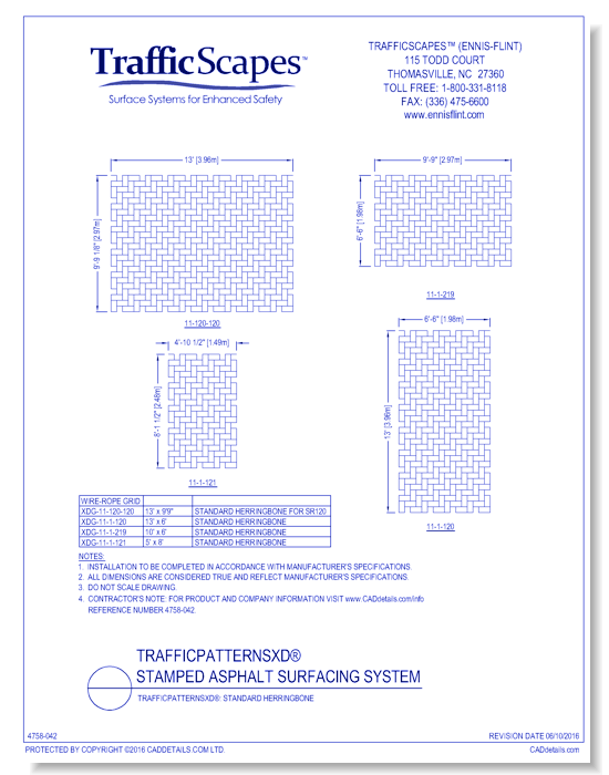 TrafficPatternsXD®: Standard Herringbone