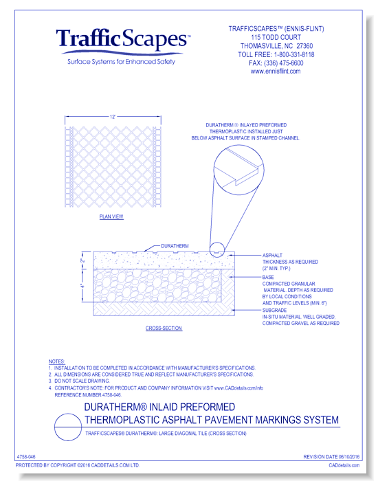 TrafficScapes® Duratherm®: Large Diagonal Tile (Cross Section)