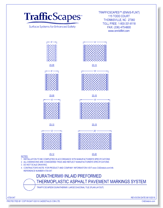 TrafficScapes® Duratherm®: Large Diagonal Tile (Plan Layout)