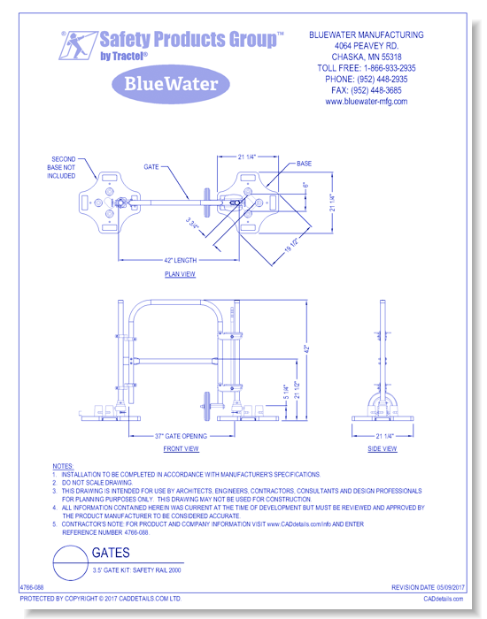3.5' Gate Kit: Safety Rail 2000