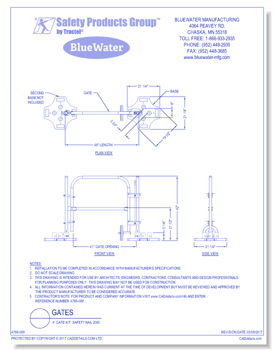 4' Gate Kit: Safety Rail 2000