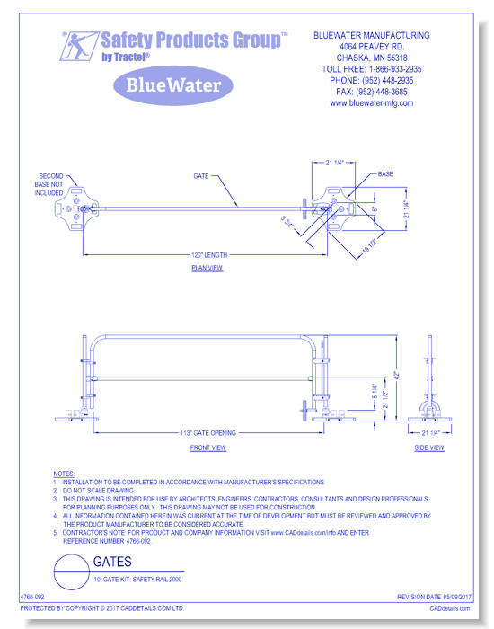 10' Gate Kit: Safety Rail 2000