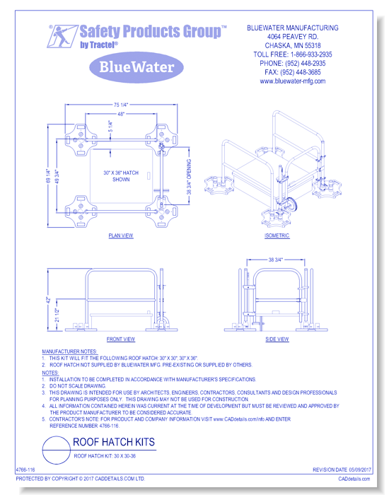 Roof Hatch Kit: 30 x 30-36