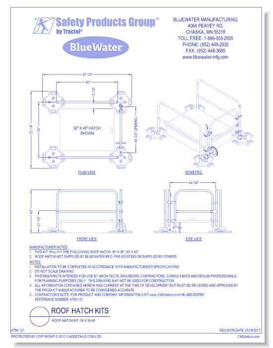 Roof Hatch Kit: 36 x 36-48