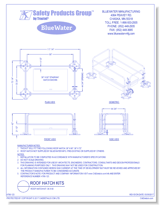 Roof Hatch Kit: 36 x 60