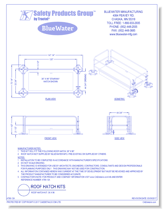 Roof Hatch Kit: 36 x 96