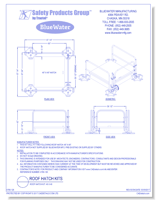Roof Hatch Kit: 48 x 48