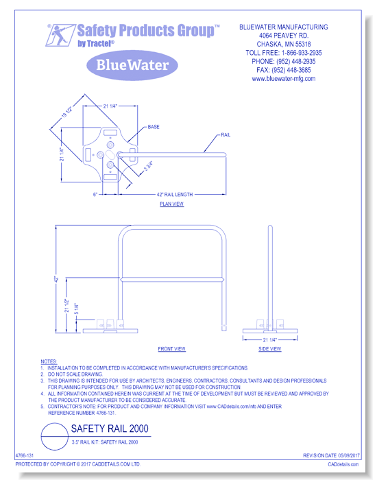 3.5' Rail Kit: Safety Rail 2000