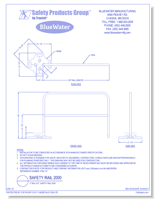 5' Rail Kit: Safety Rail 2000