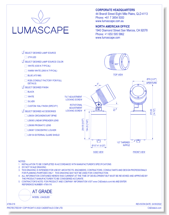 At Grade Lighting - Model: LS422LED