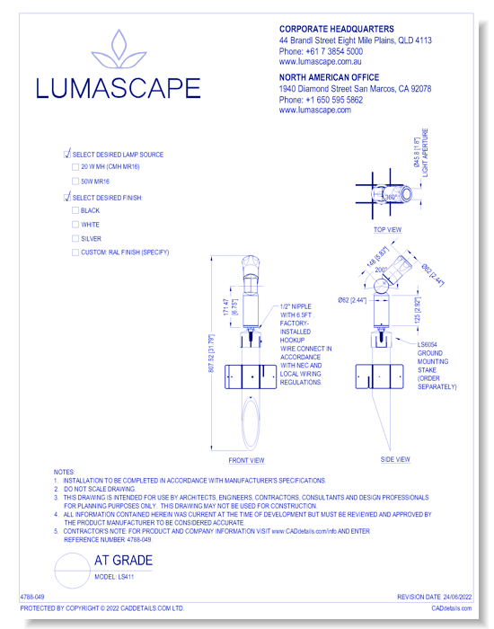 At Grade Lighting - Model: LS411