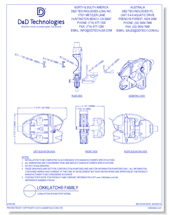 LokkLatch® Round Post Model