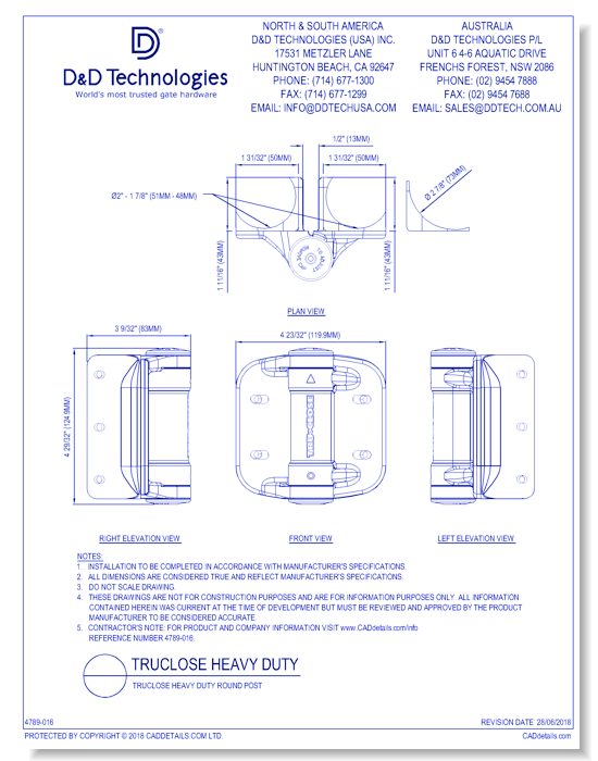 TruClose Heavy Duty Round Post TCHDRND2-MK2