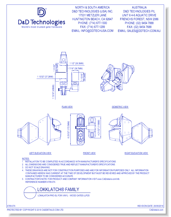 LokkLatch PRO-SL for Vinyl - Wood Gates LLP2S