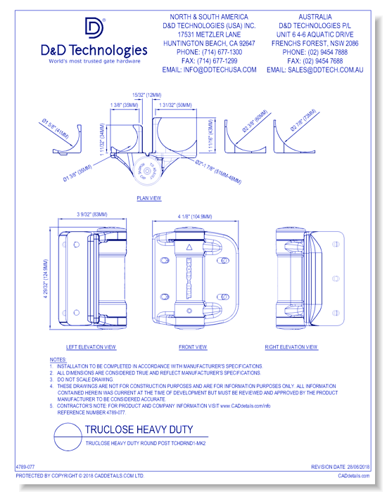 TruClose Heavy Duty Round Post TCHDRND1-MK2